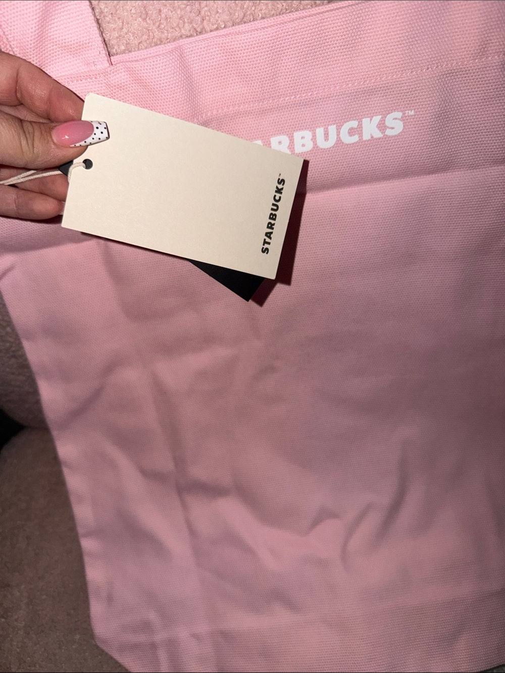 Starbucks Pink Bearista Tote with Strawberry Cap Graphic - Picture 4 of 4